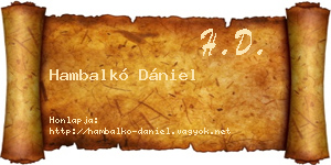 Hambalkó Dániel névjegykártya